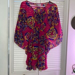 V neck see-through tunic